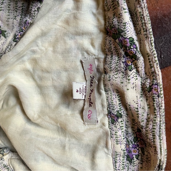 Free People Cream and Green Maxi Skirt - Picture 7 of 8